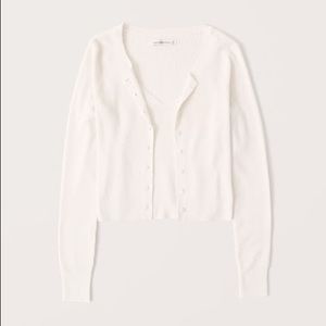 Abercrombie Off-White Tank & Cardigan Set